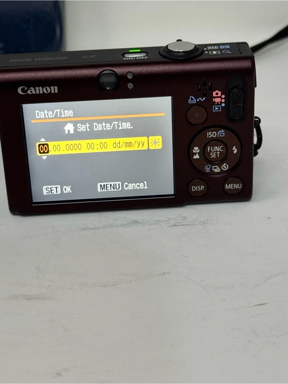 Canon Digital Camera with Charger and Tan Carry Case - Red Camera